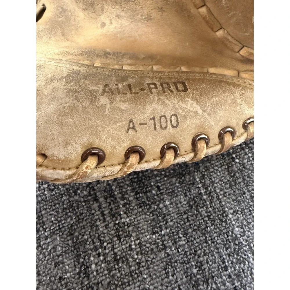 Vintage All-Pro A-100 Lite Weight Leather Baseball Glove RHT Brown